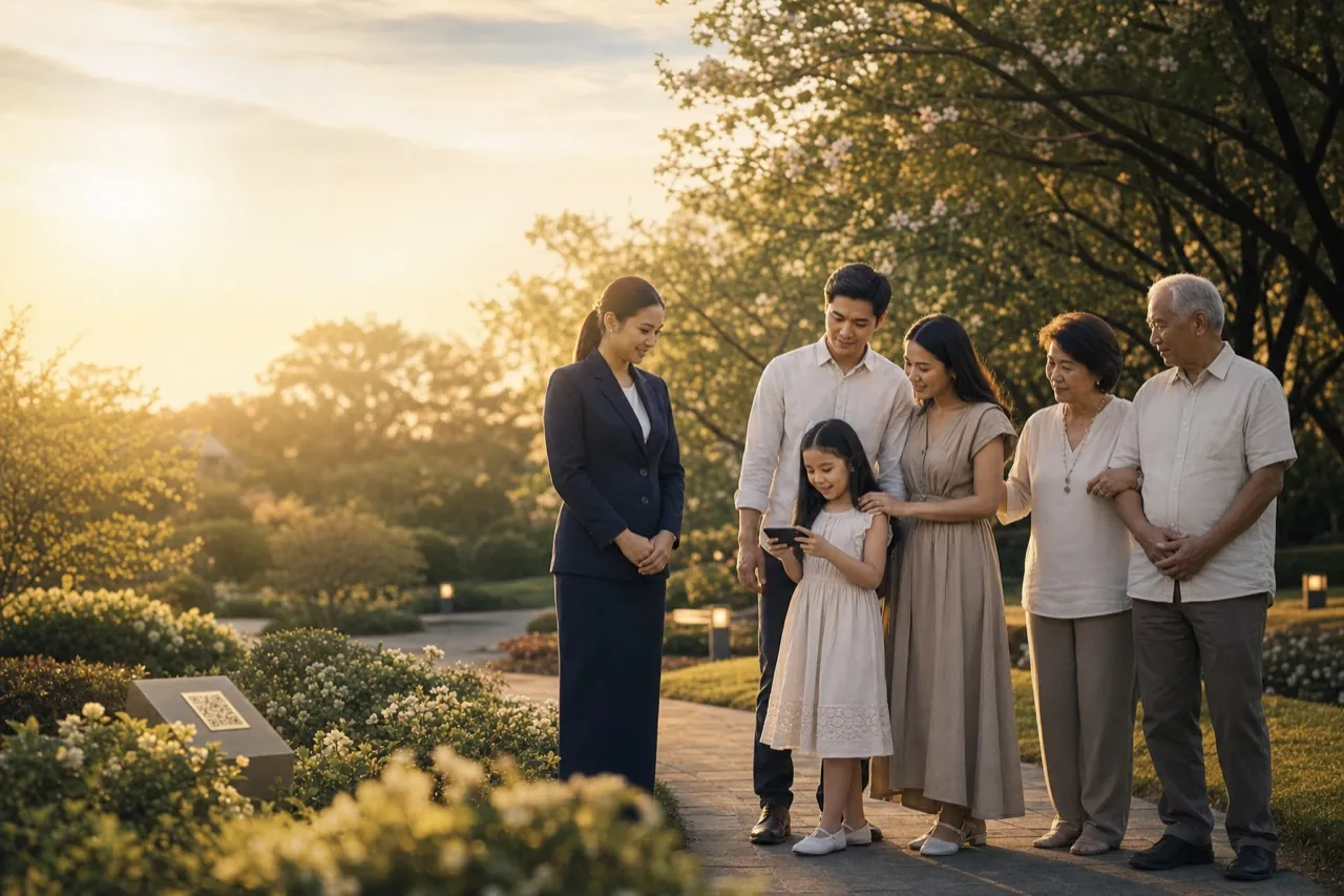Family members standing together across generations